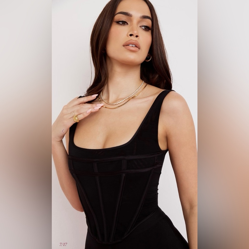 House Of Cb MABEL  Black Sleeveless Corset Top SZ large